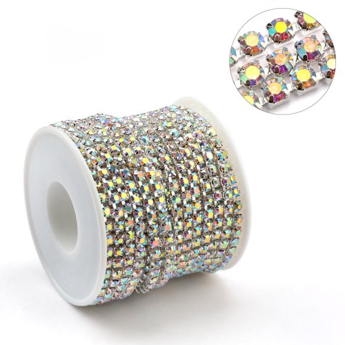 olhuvs Crystal Chain Trimming for Clothing – Sparkling Rhinestone Garment Embellishments for DIY Projects